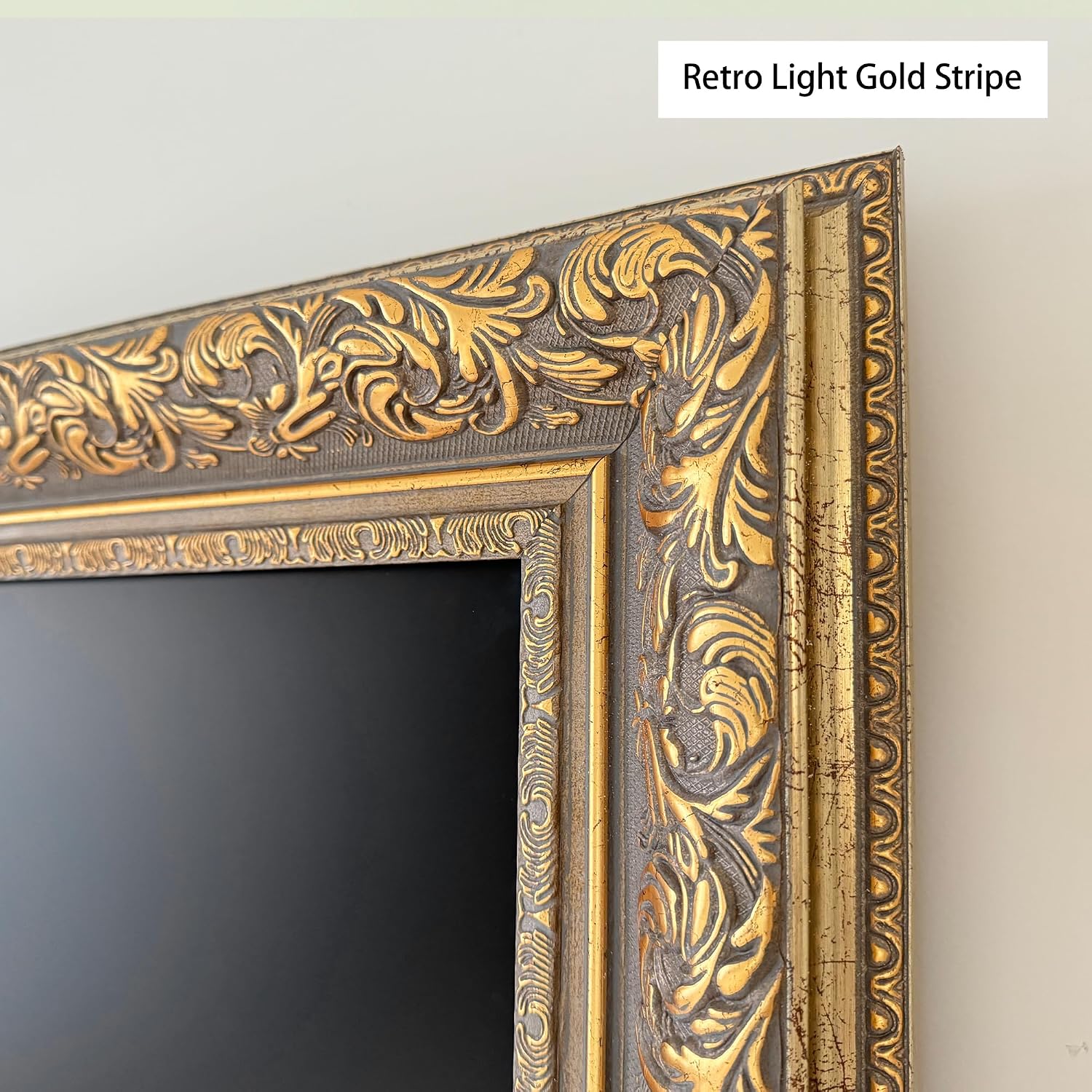 Classic Vintage Light Gold 55' TV Frame - Compatible ONLY with Samsung The Frame TV and Pro TVs (Fits 2021-2026 Models, Model Codes: 55LS03A/B/C/D/FA/HE/HW)