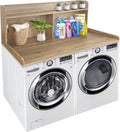 Royxen Laundry Countertop with 20' Shelf Universal Fit, Washer and Dryer Countertop with Storage Space, Laundry Room Storage (White Oak)