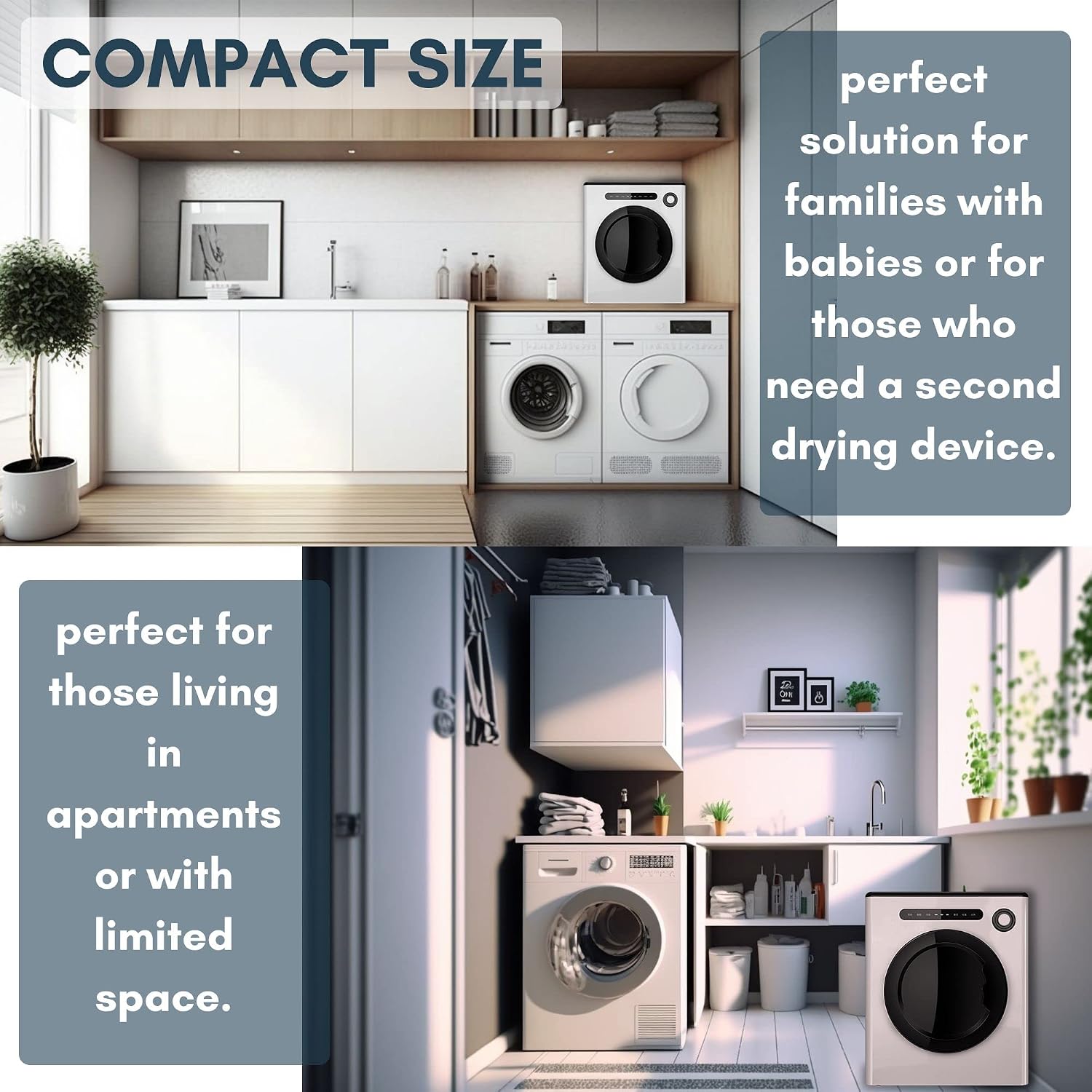 Dessiz 1.6 Cu.Ft.,11LBS Compact Dryer 950W Portable Clothes Dryer Machine with Stainless Steel Drum and Exhaust Hose,Dryer for RVs, Apartments,Dorm Rooms- Quiet, Sturdy,Easy to Use and LED Display