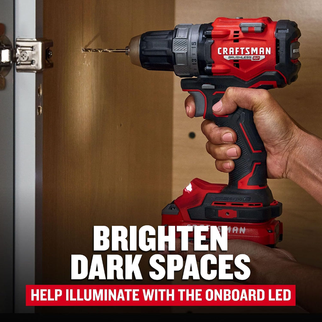 CRAFTSMAN V20 1/2 Inch Drill/Driver Kit with 2 Batteries and Charger (CMCD725D2)