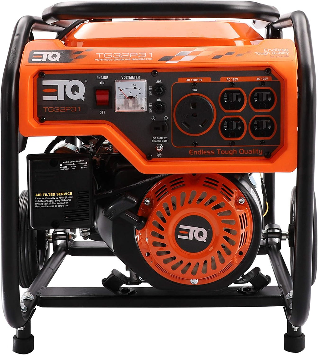 ETQ-13 Tough Quality 3600-Watt Gas Powered Generator, Extremely Quiet- CARB Compliant
