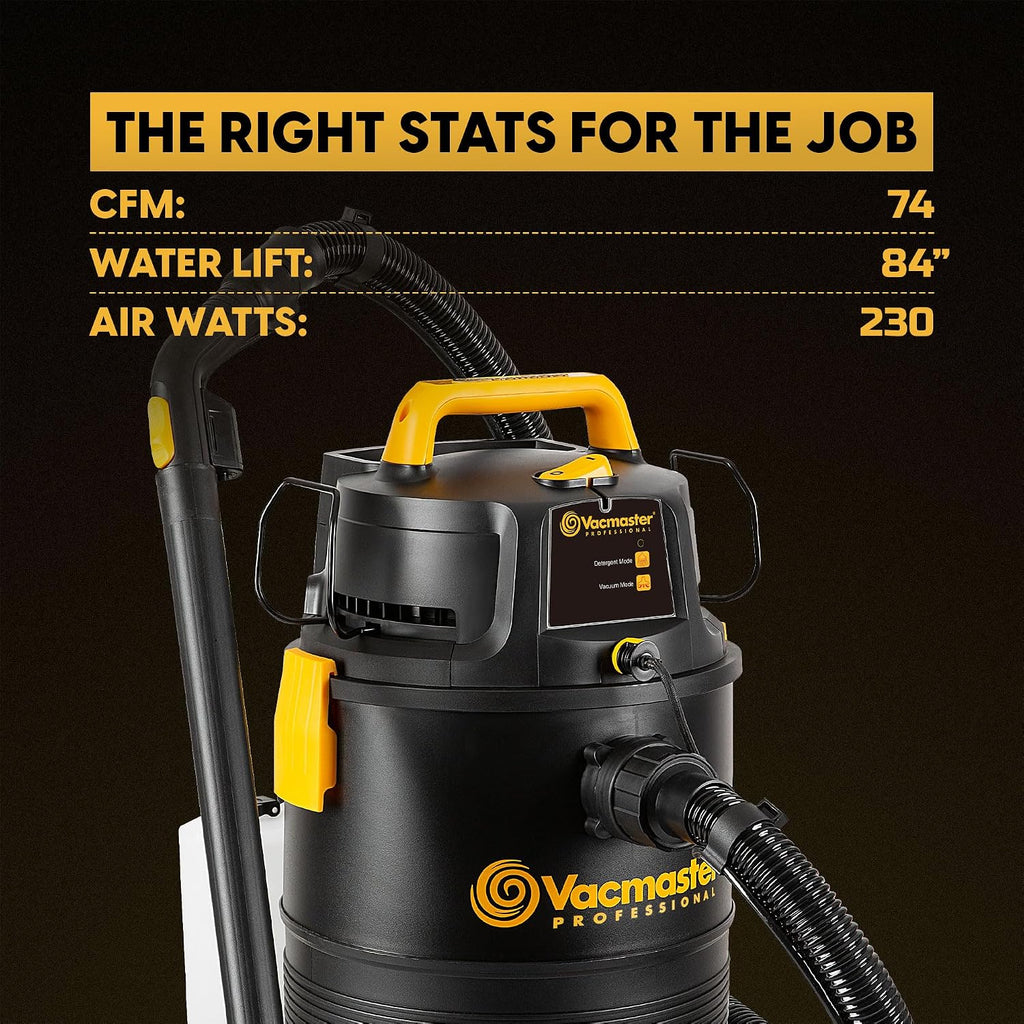 Vacmaster VK809PWR 0201 8 Gallon 5.5 Peak HP Wet/Dry/Upholstery Shampoo Vacuum Cleaner