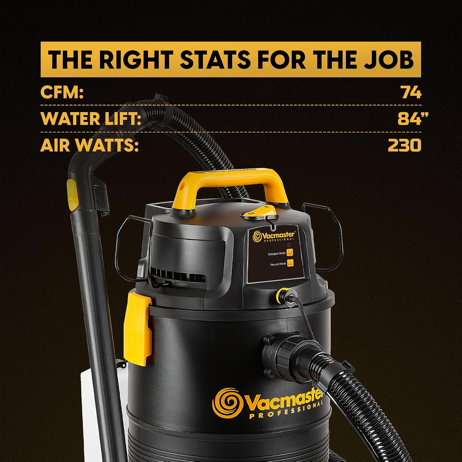 Vacmaster VK809PWR 0201 8 Gallon 5.5 Peak HP Wet/Dry/Upholstery Shampoo Vacuum Cleaner