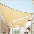 ColourTree CTAPT32 Custom Size Order to Make 12' x 24' x 26.8' Beige Right Triangle Sun Shade Sail Canopy Mesh Fabric UV Block UPF50 - Commercial Heavy Duty - 190 GSM - 3 Years Warranty