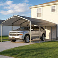 AIRWIRE 12x20 Metal Carport Canopy with Enhanced Base, Heavy Duty Car Port Garage, Outdoor Galvanized Car Shelter for Car, Boats and Truck