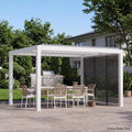 Modern Shade Pergola Accessories Privacy Screen 10 ft for Louvered Pergola, Galvanized Steel Shade Screen Privacy Shade Panels, Easy Installation Modular Pergola Screens for Patio, Backyard, Black