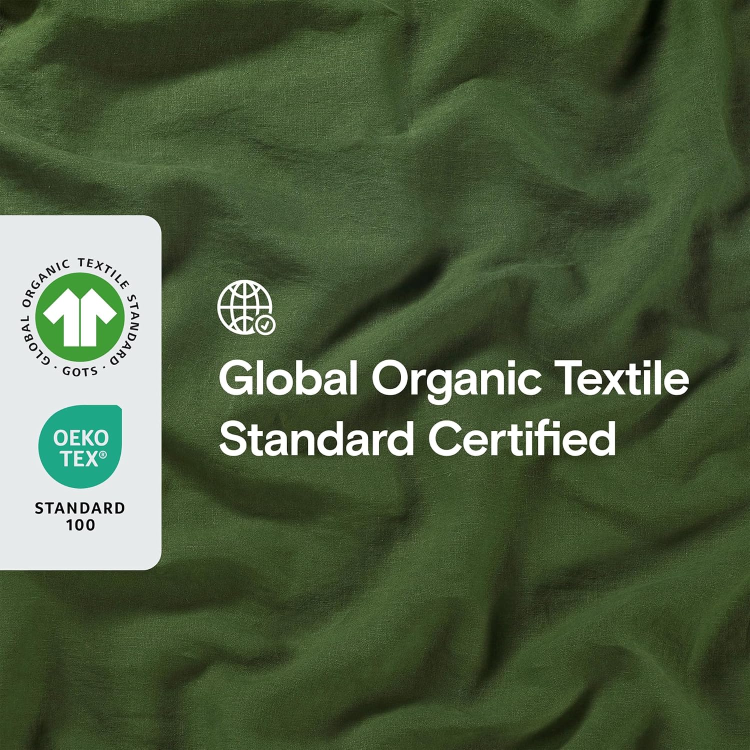 Sijo Stone Washed Organic French Linen Bed Sheet Set, GOTS Certified Organic, Best Cooling Linen Sheet Award by Sleep Foundation, 4 Piece - 2 Pillowcases, 1 Fitted and 1 Flat (Forest, Queen)