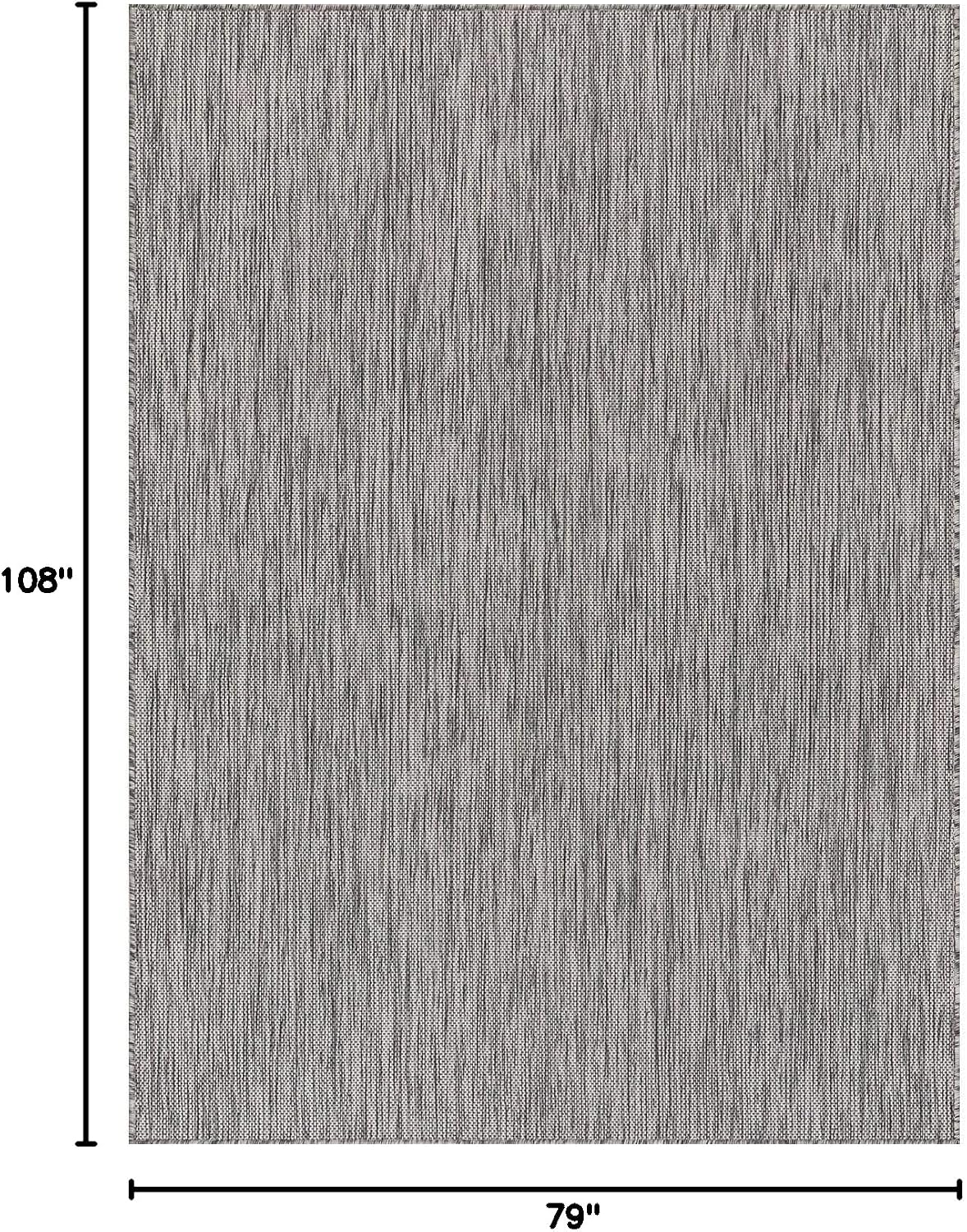 CAMILSON Outdoor Rug 6x9 Modern Area Rugs for Indoor and Outdoor Patios and Porches - Waterproof, Washable, Non-Shedding, Easy-to-Clean Outside Carpet (6 x 9, Solid - Silver Gray)
