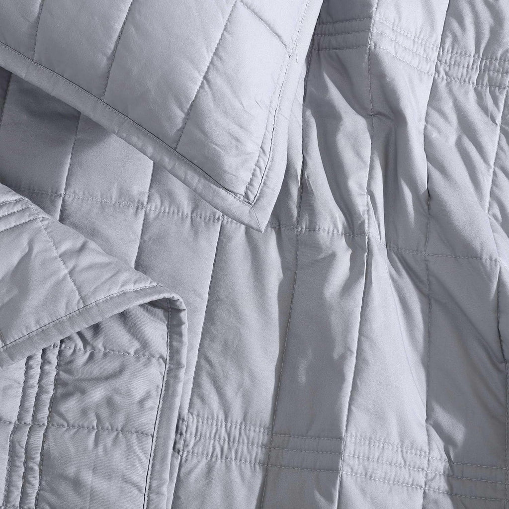 Calvin Klein - Queen Quilt Set, Cotton Percale Weave Bedding with Matching Shams, Crisp & Cool, Oeko-Tex Certified (Washed Percale Steel Blue)