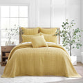 Levtex Home Mills Waffle Queen Bedspread Set (106x106in) with 2 Pillow Shams (26x20in) - Ochre - Cotton Waffle Queen Size Bedspread Set - Lightweight, Soft, Pre-Washed