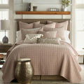Levtex Home Mills Waffle Full/Queen Quilt Set (88x92in) with 2 Pillow Shams (26x20in) - Blush - Cotton Waffle Full/Queen Size Quilt Bedding Set - Lightweight, Soft, Pre-Washed