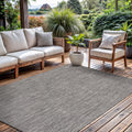 CAMILSON Outdoor Rug 6x9 Modern Area Rugs for Indoor and Outdoor Patios and Porches - Waterproof, Washable, Non-Shedding, Easy-to-Clean Outside Carpet (6 x 9, Solid - Silver Gray)