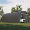 FansaFurn Carport, 12'x25' Outdoor Round Portable Garage with 2 Roll up Doors, Heavy Duty Storage Shelter Car Canopy Party Tent, Dark Gray