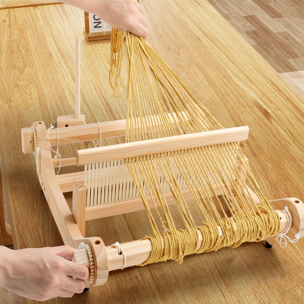 WILLOWDALE 16 Inches Rigid Heddle Loom, Weaving Loom Kit with Shed Stick, Wooden Multi-Craft Weaving Loom for Adults, Threads Warping Frame with Pegs and Yarn Stand, Frame Loom for Beginner