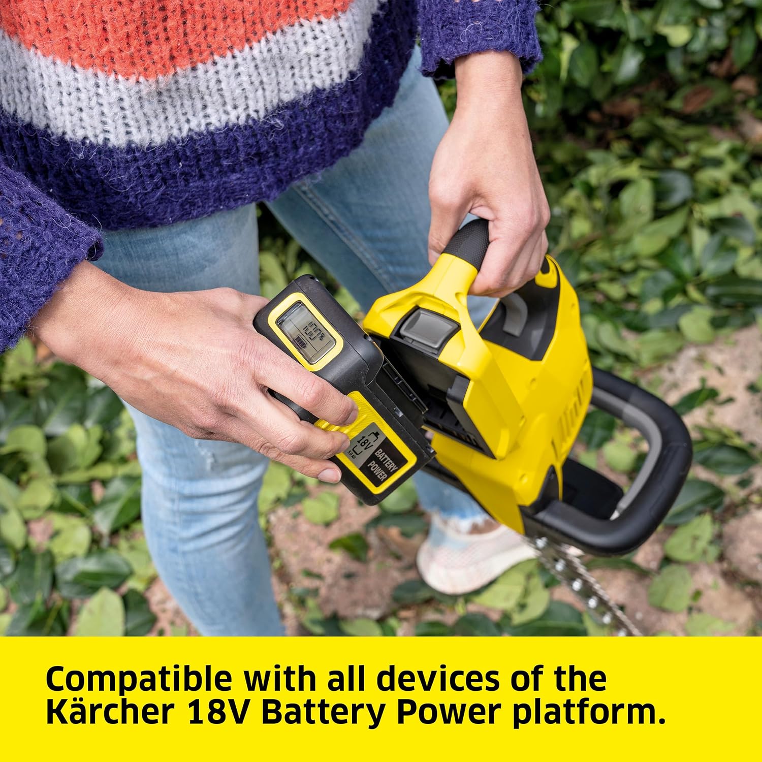 Kärcher Battery Power 18/50, 18 V Battery with 5.0 Ah Compatible Garden Tools, Real Time Technology, Intelligent Cell Monitoring, LCD Display, Lithium-Ion Cells