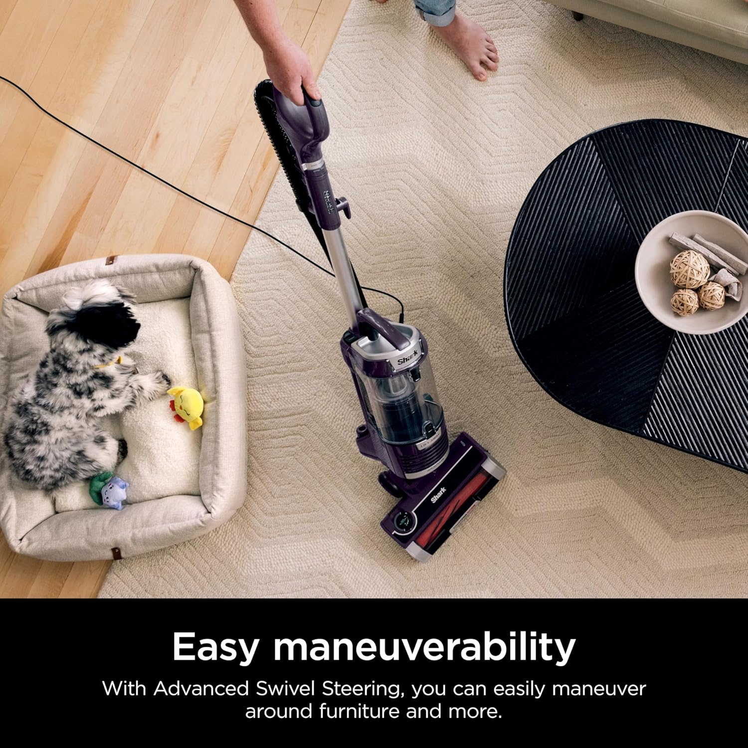 SHARK R-ZD550 Lift-Away with PowerFins HairPro & Odor Neutralizer Technology Upright Multi Surface Vacuum, Mauve - Certified (Renewed)