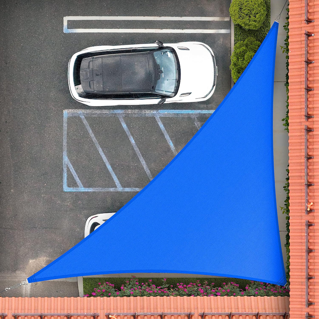 Royal Shade 12' x 20' x 23.3' Blue Right Triangle Sun Shade Sail Order to Make RTAPT18, UPF50+ 95% UV Blockage, 200GSM Commercial Standard Heavy Duty, 3 Years Warranty (We Make Custom Size)