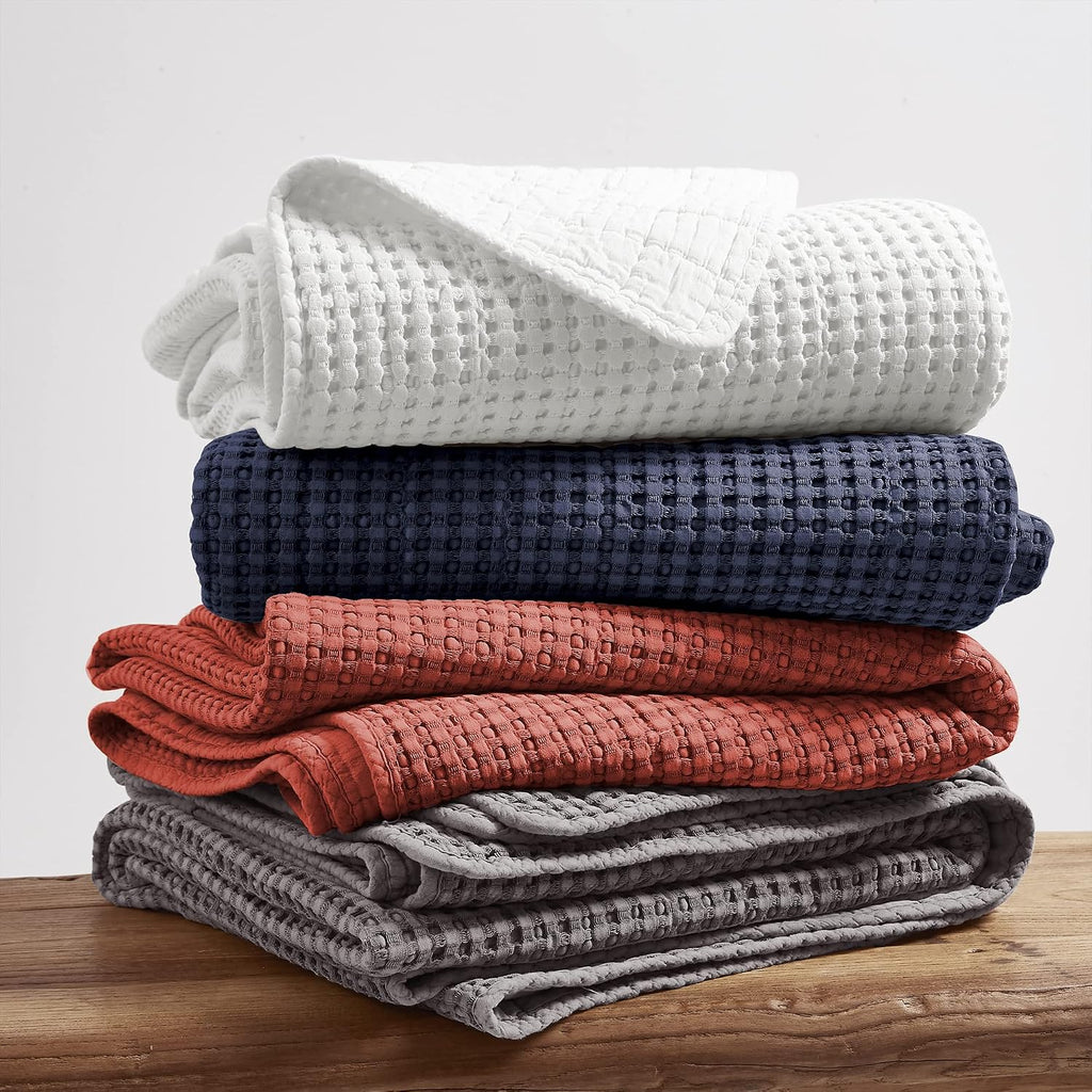 Levtex Home Mills Waffle Full/Queen Quilt Set (88x92in) with 2 Pillow Shams (26x20in) - Charcoal - 100% Cotton Full/Queen Size Quilt Bedding Set - Lightweight, Soft, Pre-Washed