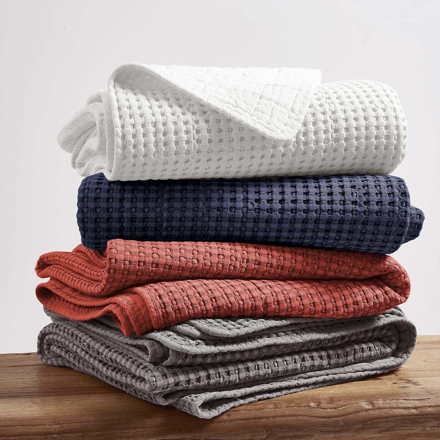 Levtex Home Mills Waffle Full/Queen Quilt Set (88x92in) with 2 Pillow Shams (26x20in) - Charcoal - 100% Cotton Full/Queen Size Quilt Bedding Set - Lightweight, Soft, Pre-Washed