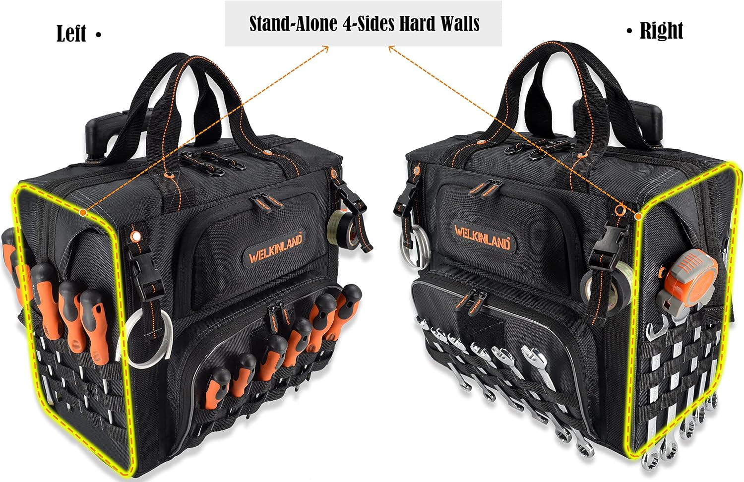 WELKINLAND 46Pockets-26' Rolling tool bag, Tools bag with wheels, Rolling tote bag, Tool tote, HVAC tools bags, Electrician tool bag, Tool bag organizer, Tool bags for men