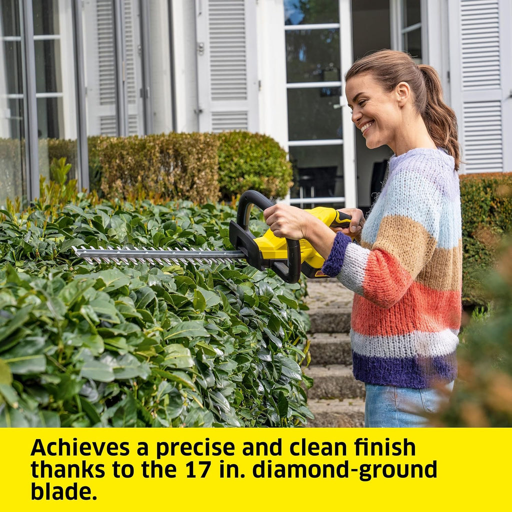 Kärcher HGE 18-45, Cordless Hedge Trimmer, with Rotating Handle and Diamond-Ground Blade - 17' Cutting Length - Tool Only