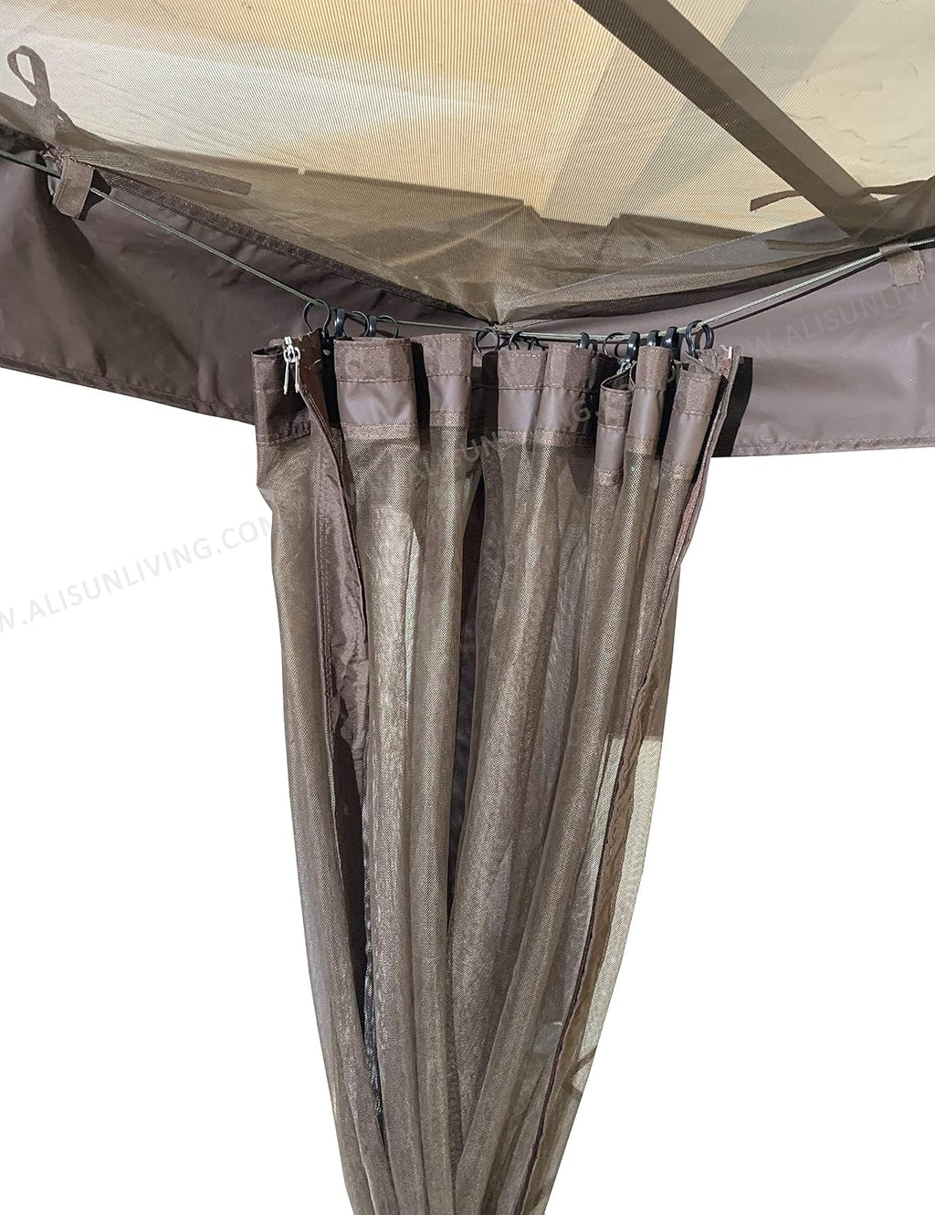 Replacement Mosquito Net for Flat-Roof Pergola - Mesh Bug Net Only (8 ft. x 10 ft., Brown)
