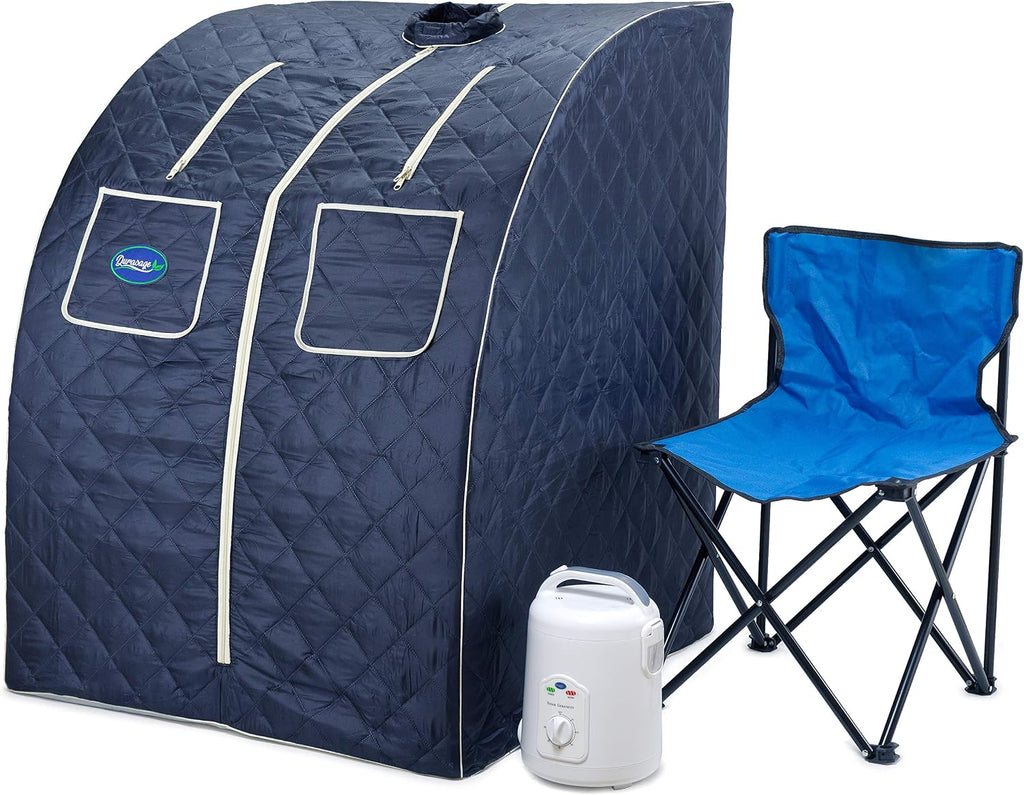 Durasage Oversized Portable Personal Steam Sauna Spa with 800W Steam Generator (Satin Blue)