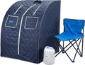 Durasage Oversized Portable Personal Steam Sauna Spa with 800W Steam Generator (Satin Blue)