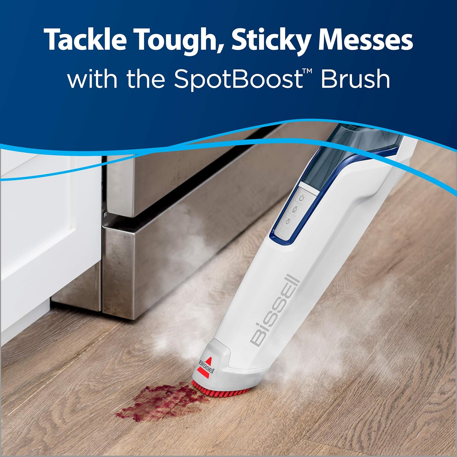 Bissell PowerFresh Deluxe 1806 Steam Mop for Tile, Hardwood & Sealed Floors w/Built‑in SpotBoost Brush, Fast 30‑Second Warm‑Up, Variable Steam Levels, Fresh Scent Discs Compatible