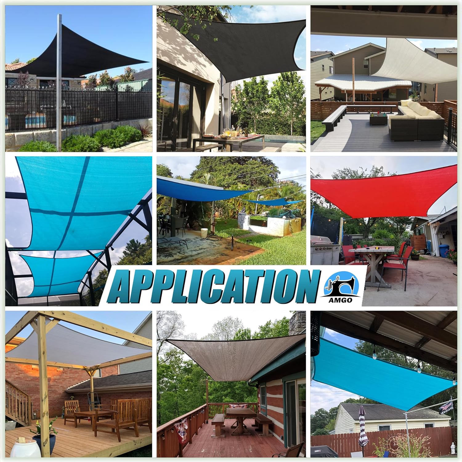 Amgo Custom Size 8' x 21' Beige Rectangle Square Sun Shade Sail UPF50+ AGTAPS10, Order to Make Canopy Awning, 95% UV Blockage, Water & Air Permeable, Commercial and Residential (We Customize)
