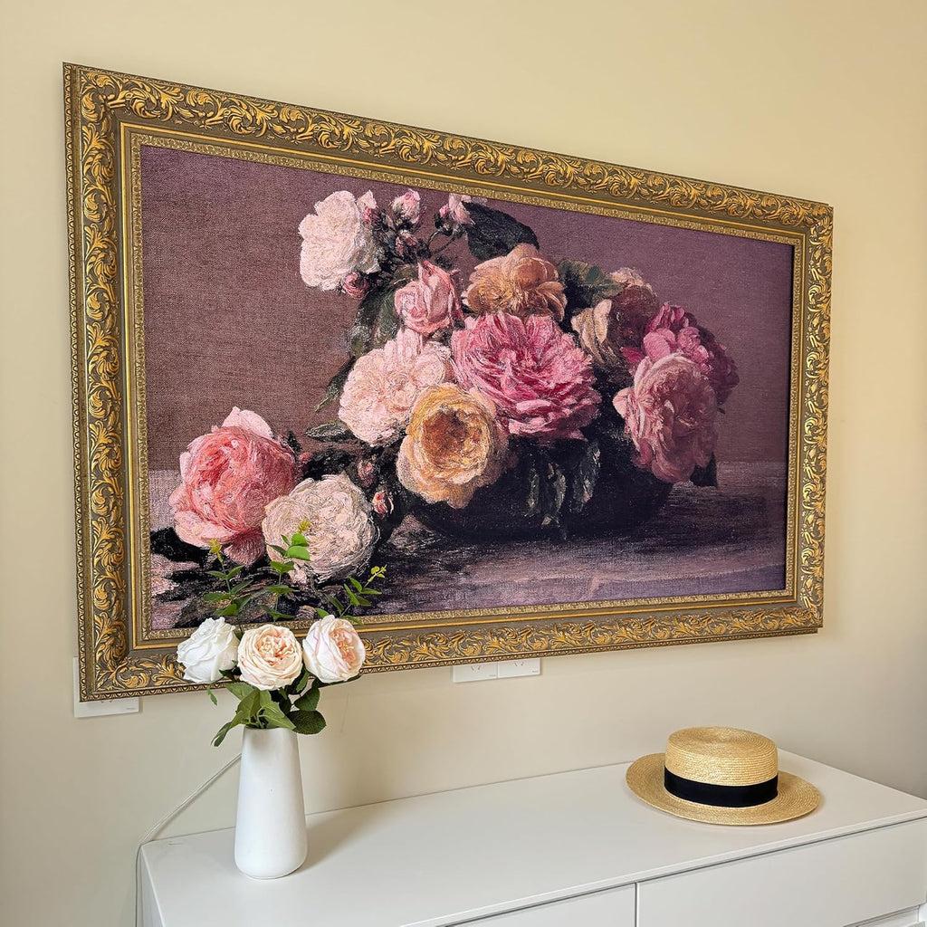 Elegant Vintage-Style TV Frame (Light Gold, 43') - Compatible ONLY with Samsung The Frame TVs (Fits 2021-2026, 43LS03A/B/C/D/FA/HE)