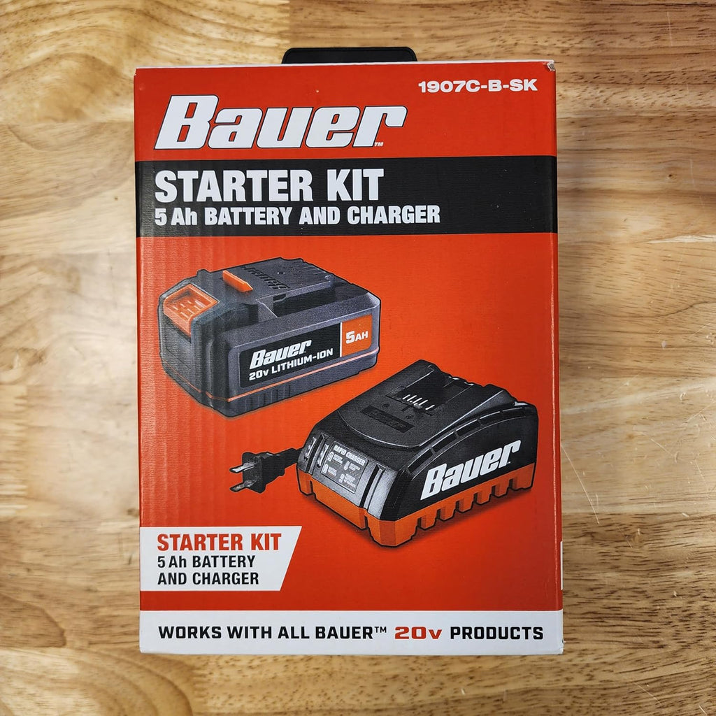 Compatible with Bauer Combo 20V 5 Ah Lithium-Ion Battery and Charger Starter Kit