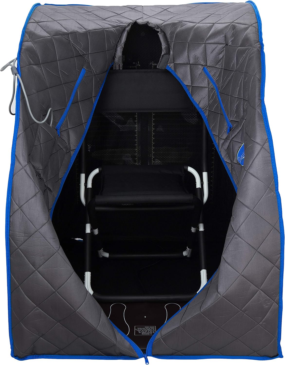 Durasage Personal Portable Infrared Sauna for Home – Large Indoor Infrared Sauna with Negative ION Generator, 30-Minute Timer, Heated Footpad, Remote Control & Premium Chair (Gray)
