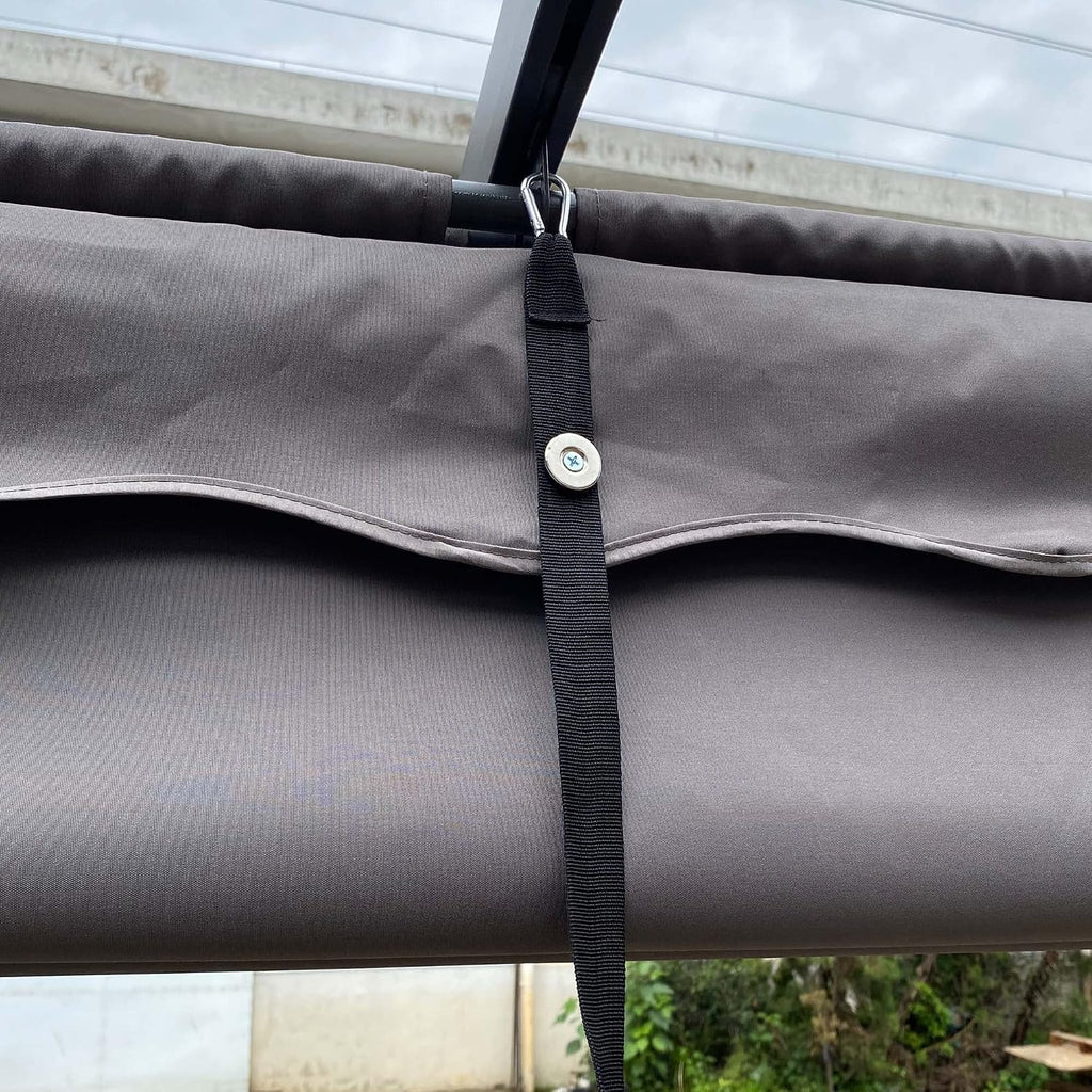 Retractable Pergola Canopy Waterproof, Pergola Replacement Canopy for 10x10 FT Pergola, Durable and Sun-Protection Pergola Shade Cover for Shade and Rain (Gray)