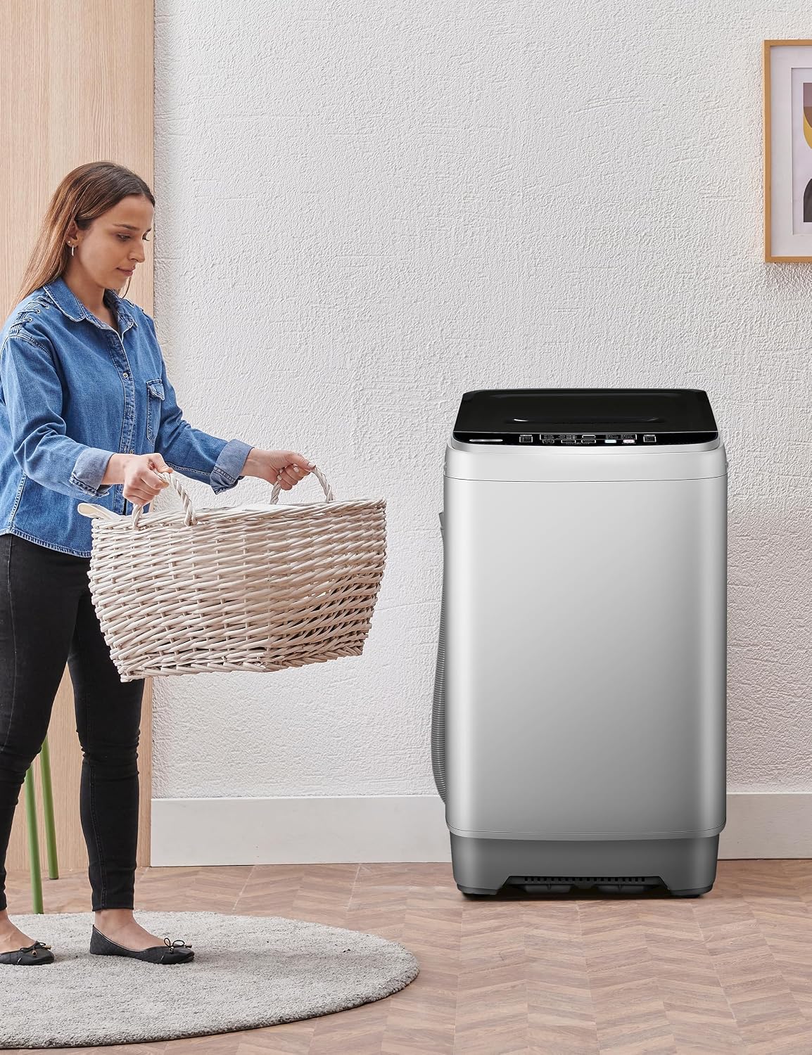 Portable Washing Machine - Compact 2.0 Cu.ft Portable Washer, Full-Automatic Top Loader for Space Saving, Ideal for Apartments, Homes, and Dorms, 10 Wash Cycles, Low Noise, IPX4 with Drain Pump