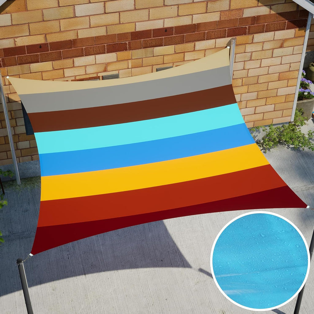 Royal Shade 12' x 20' Beige Rectangle Waterproof Sun Shade Sail Order to Make Canopy Awning, UPF50+ 95% UV Blockage Water Resistant, Outdoor Backyard Patio Garden Carport (We Customize)