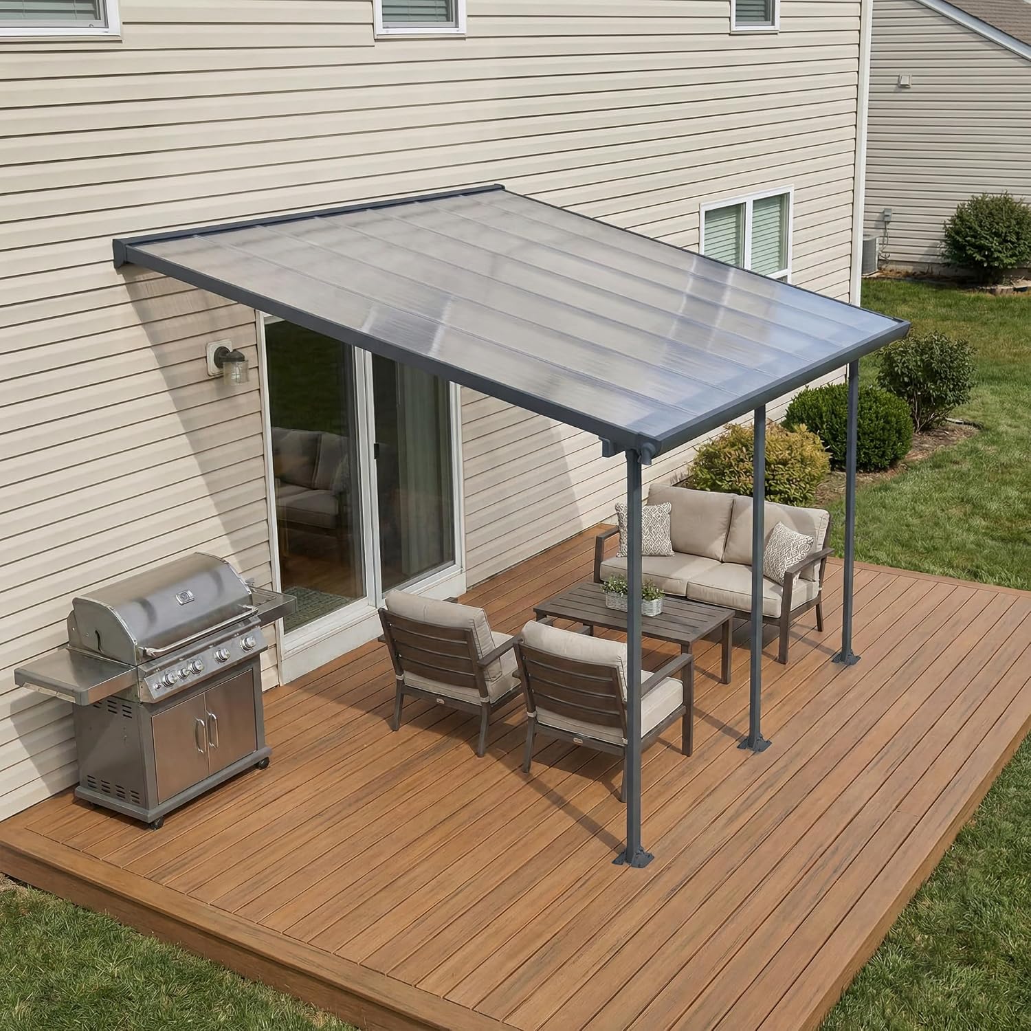 [Palram - Canopia Feria 10' x 14' Patio Cover - Gray]