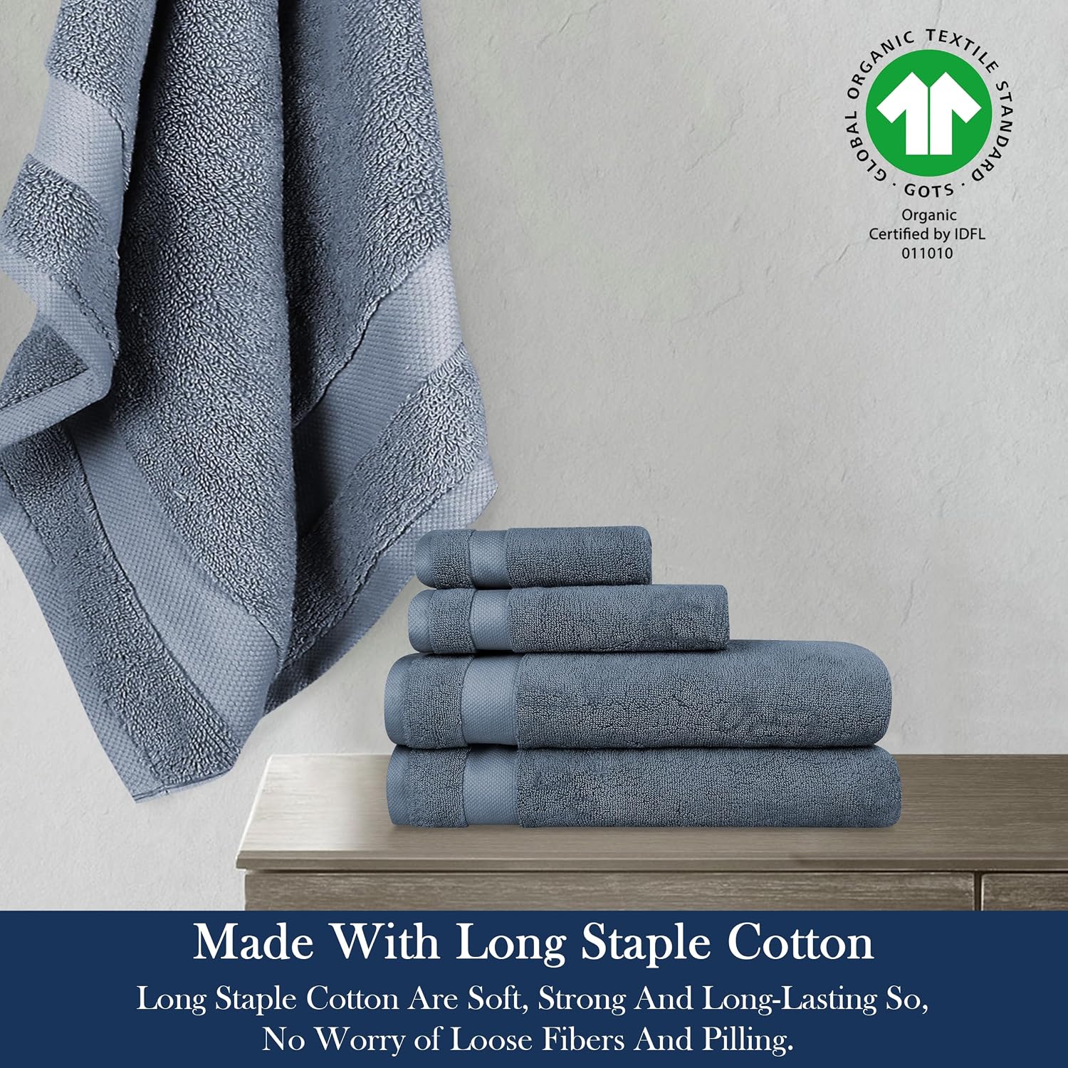 Organic Cotton Luxuriously Plush Towel 20 Piece Set |GOTS & Oeko-TEX Certified|Premium Hotel Quality Towels|Feather Touch Technology|650 GSM Long Staple|Soft, Quick Dry & Ultra-Absorbent