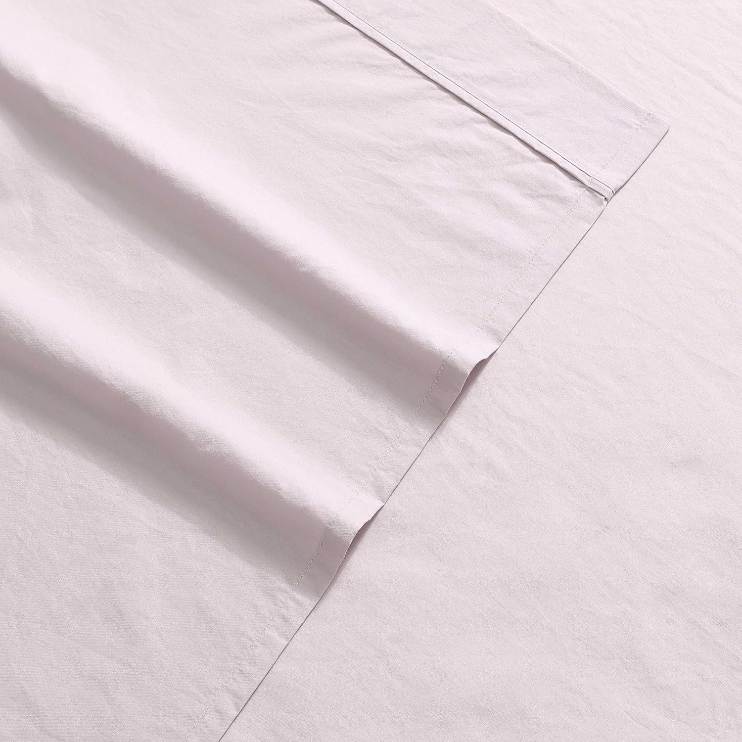 Calvin Klein - King Bed Sheets, Relaxed Garment Washed Cotton Percale Bedding Set with Matching Pillowcases, Deep Pockets, Oeko-TEX Certified (Washed Percale Pink, King)