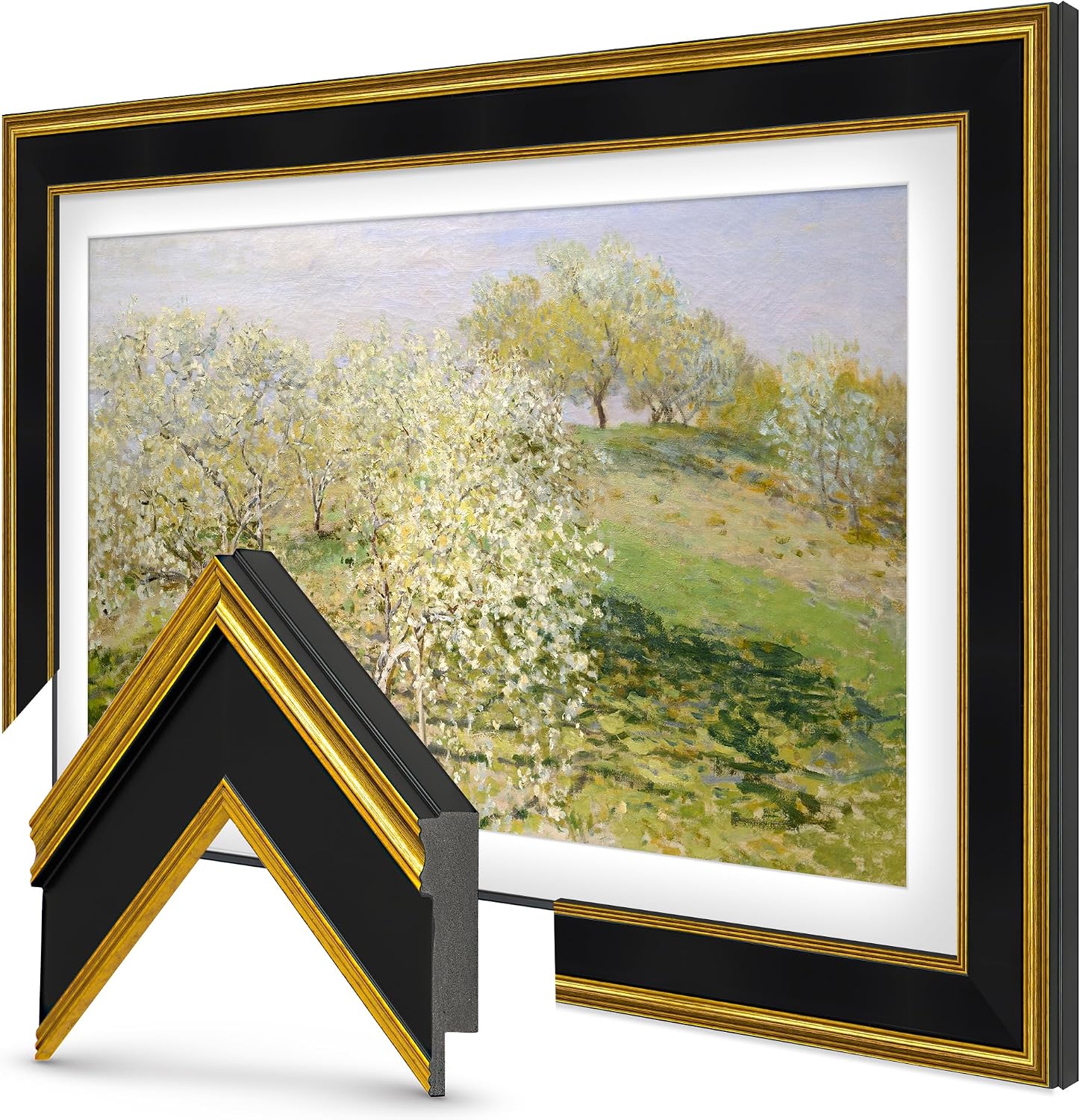 Antique Gold & Black 43' Premiere Deco TV Frame - Compatible ONLY with Samsung The Frame TVs (Fits 2021-2026, LS03A, LS03B, LS03C, LS03D, LS03FA)