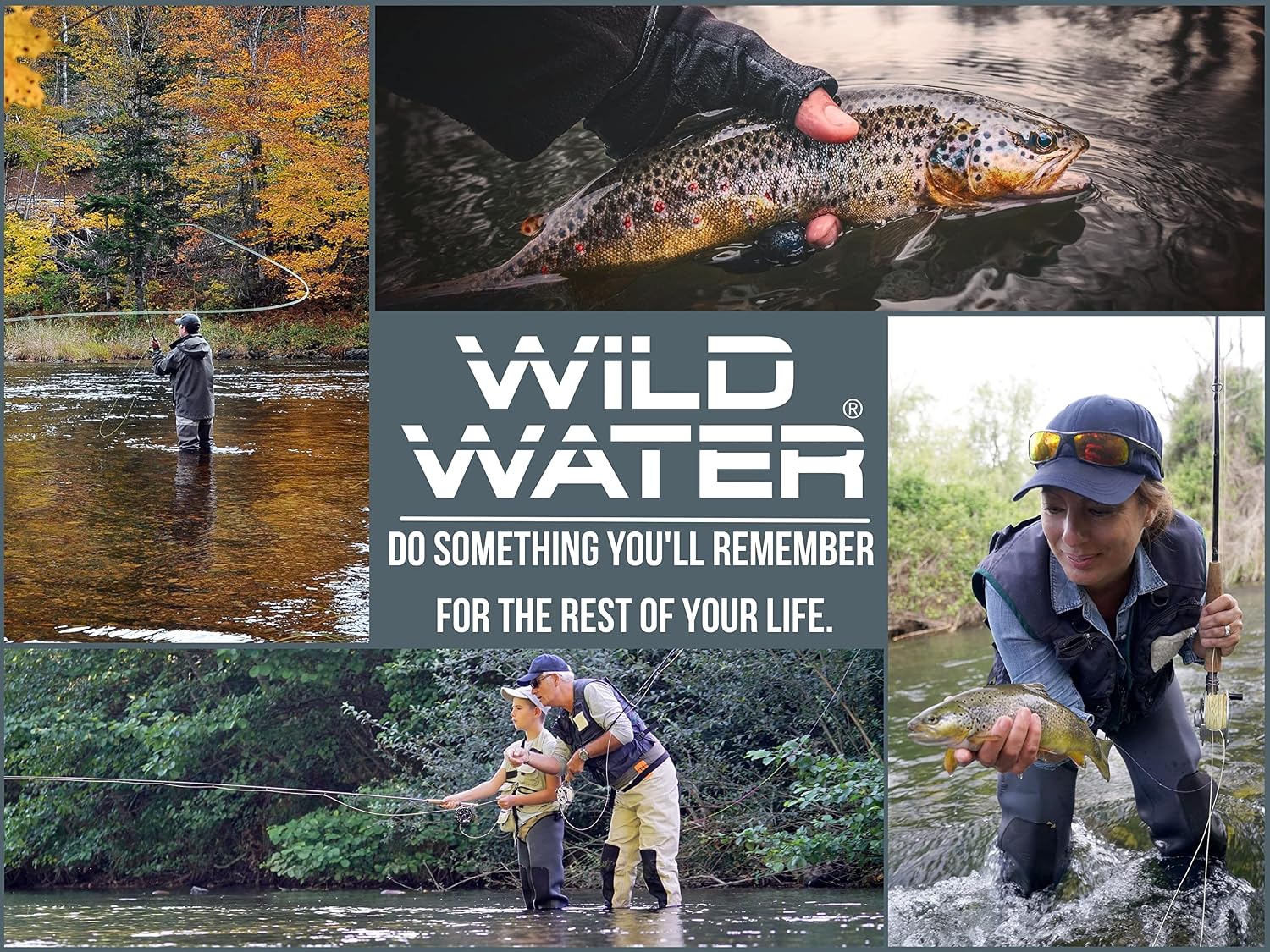 Wild Water Deluxe Fly Fishing Combo Starter Kit, 7-Foot Pole, 4-Piece Fly Rod Kit, 3/4 Weight, Fishing Accessories, Includes Die cast Aluminum Reel and Hard Tube Case with Pouch, Fly Box and Flies