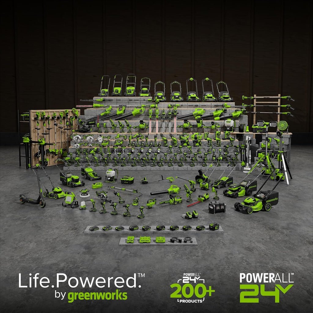 Greenworks 24V Chainsaw,24V Polesaw,Combo Kit(1)2AH Battery, (1) 2A Chargers