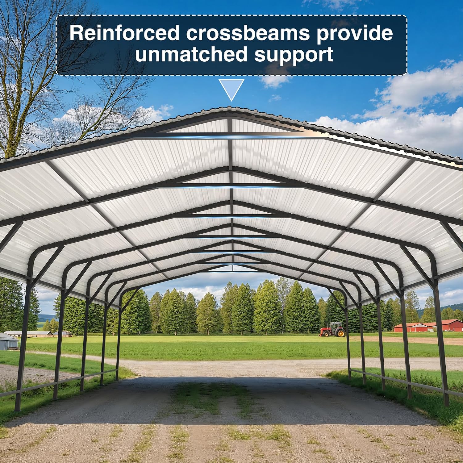 AirWire 20x30 FT Metal Carport Canopy Heavy Duty with Reinforced Base and Galvanized Steel Roof & Frame, 2 Car Garage Shelter for Cars, Boats and Trucks