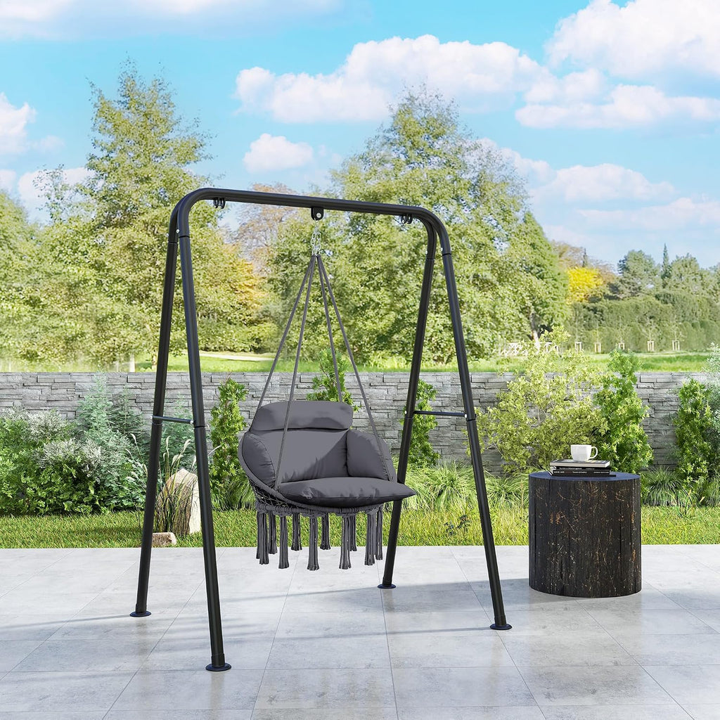 Dark Gray Hammock Hanging Swinging Chair, for Bedroom, Porch, Hanging Chair, Hammock Chair Swing Chair for Bedroom, Patio, Balcony,Swing Chair with Hanging, Chair for Bedroom Indoor Outdoor