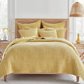 Levtex Home Mills Waffle King/Cal King Quilt Set (106x92in) with 2 Pillow Shams (36x20in) - Ochre - Cotton Waffle King Size Quilt Bedding Set - Lightweight, Soft, Pre-Washed