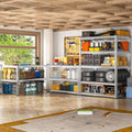 2200LBS Heavy Duty Storage Shelves, 5-Tier Adjustable Metal Shelving Unit with Waterproof PP Boards,Garage Storage Rack for Pantry Basement Warehouse,35'W x 16'D x 72'H,2 Pack Sliver Shelves