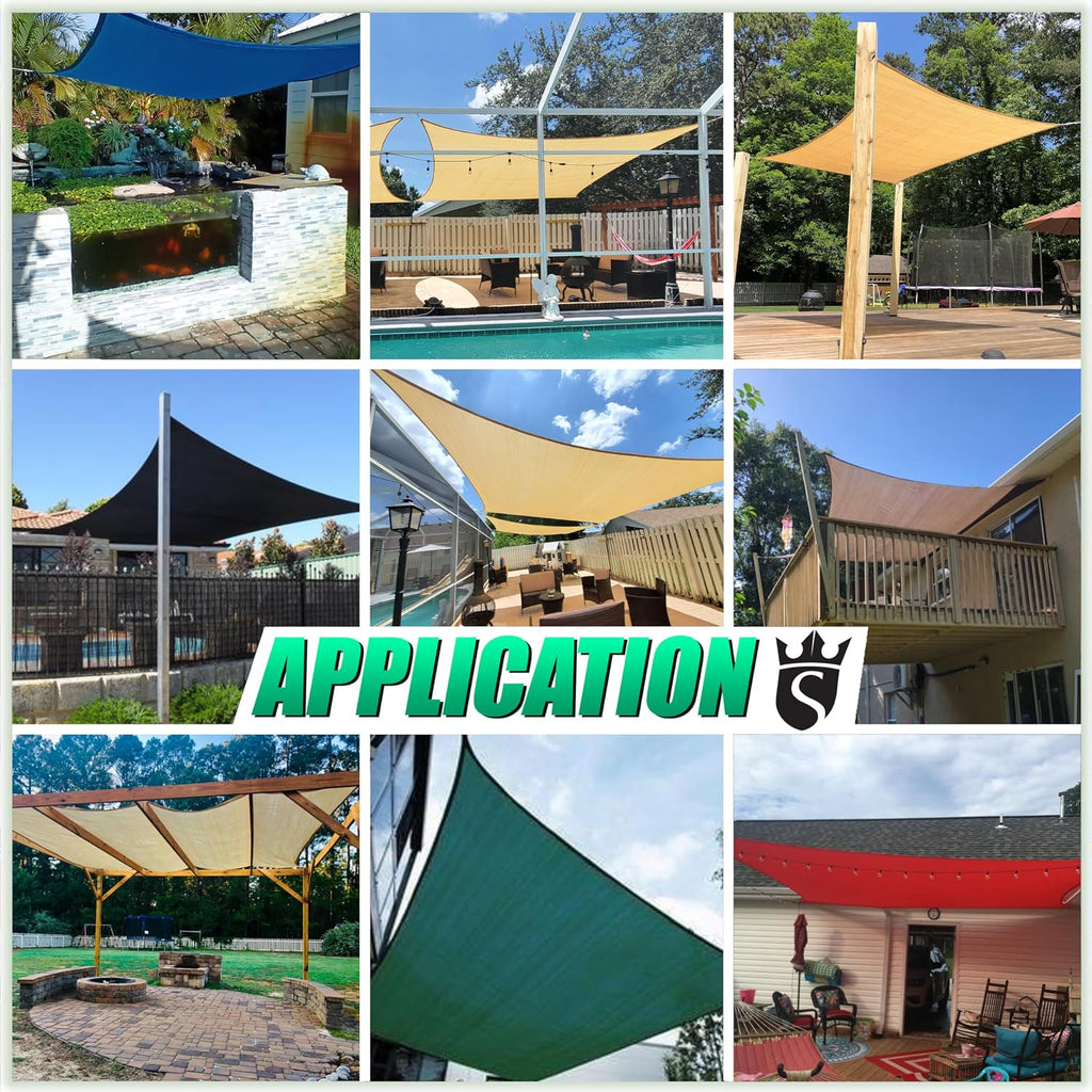 Royal Shade 12' x 23' Grey Rectangle Square Sun Shade Sail Order to Make RTAPS16 Canopy, UPF50+ 95% UV Blockage, 200GSM Commercial Standard Heavy Duty, 3 Years Warranty (We Make Custom Size)