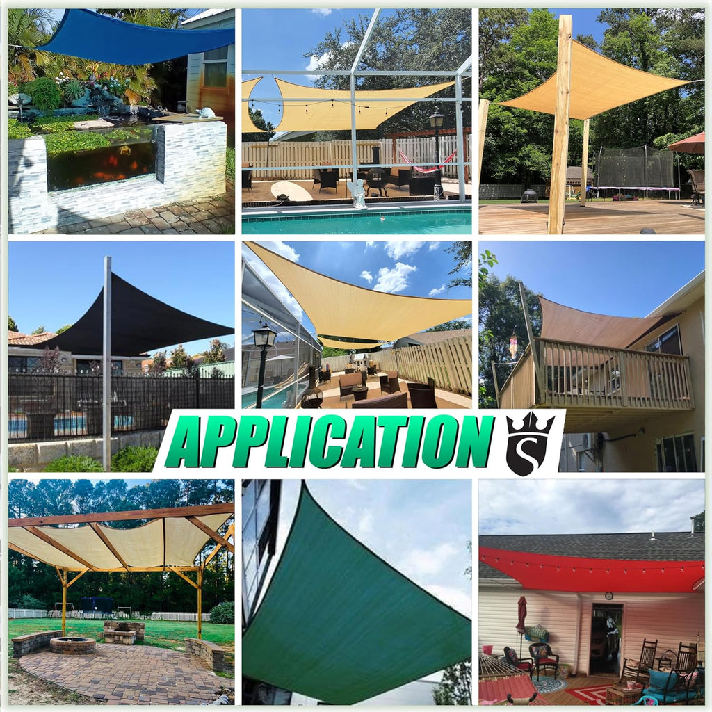 Royal Shade 12' x 20'Grey Rectangle Square Sun Shade Sail Order to Make RSTAPS10 Canopy, UPF50+ 95% UV Blockage, 200GSM Commercial Standard Heavy Duty, 3 Years Warranty (We Make Custom Size)