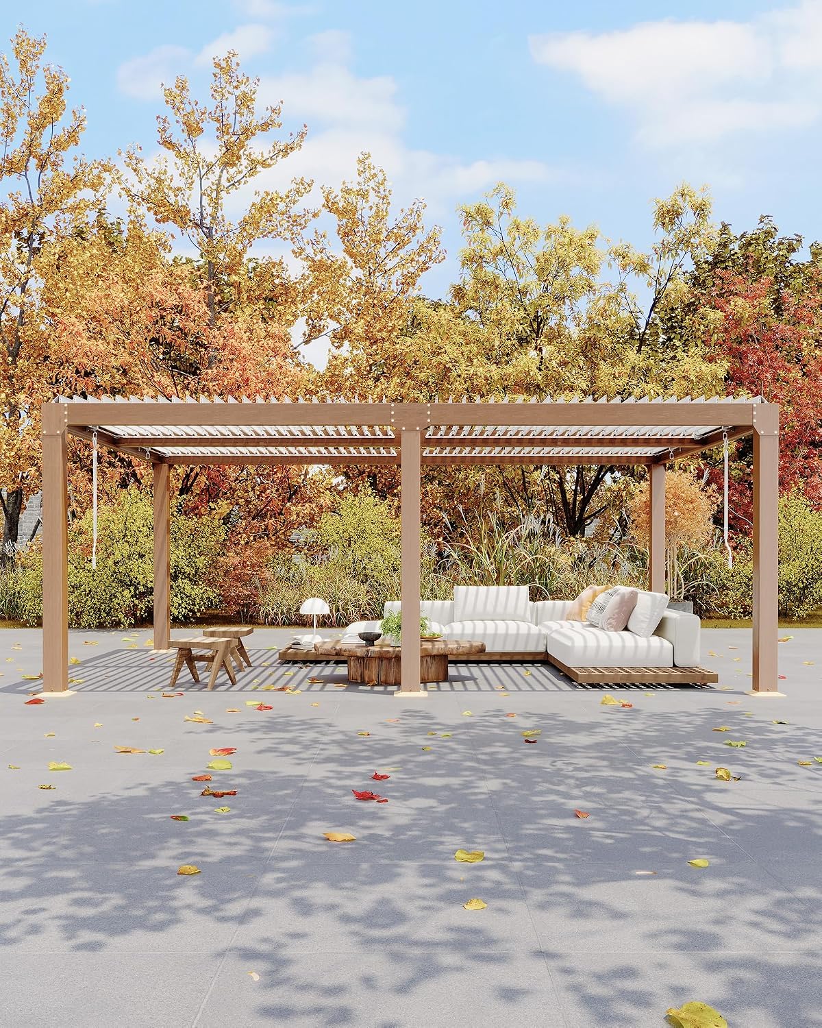PeakPursuit Louvered Pergola - 10'x20' Outdoor Pergolas with Adjustable Louvered Roof, Reinforced Aluminum Frame, Integrated Drainage System, Outdoor Gazebo for Deck, Patio, Backyard and Garden