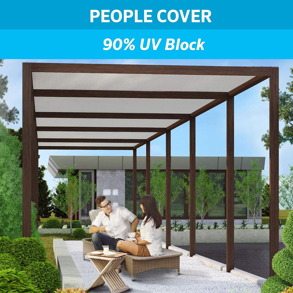 Coolaroo 90% UV Block Heavy Duty Sun Protection Fabric - Breathable Outdoor Shade Cover for Pergolas, Patios, Pets, Vehicles, and Play Areas, Tear-Resistant HDPE, 6ftx50ft Roll, Stone